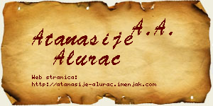 Atanasije Alurac vizit kartica